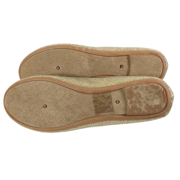 Refresh Womens Ballet Flats Slip On Gold Sparkle Glitter Size 5.5 - Picture 4 of 5